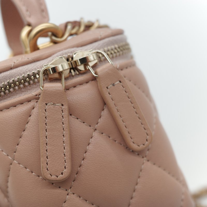 Chanel 香奈兒 手提 方盒子 粉紅色 牛皮 斜挎包 鏈條包-14