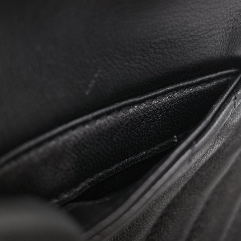 Saint Laurent 聖羅蘭 黑色 山型紋 羊皮 鏈條 束口手袋 斜挎包 水桶包-19