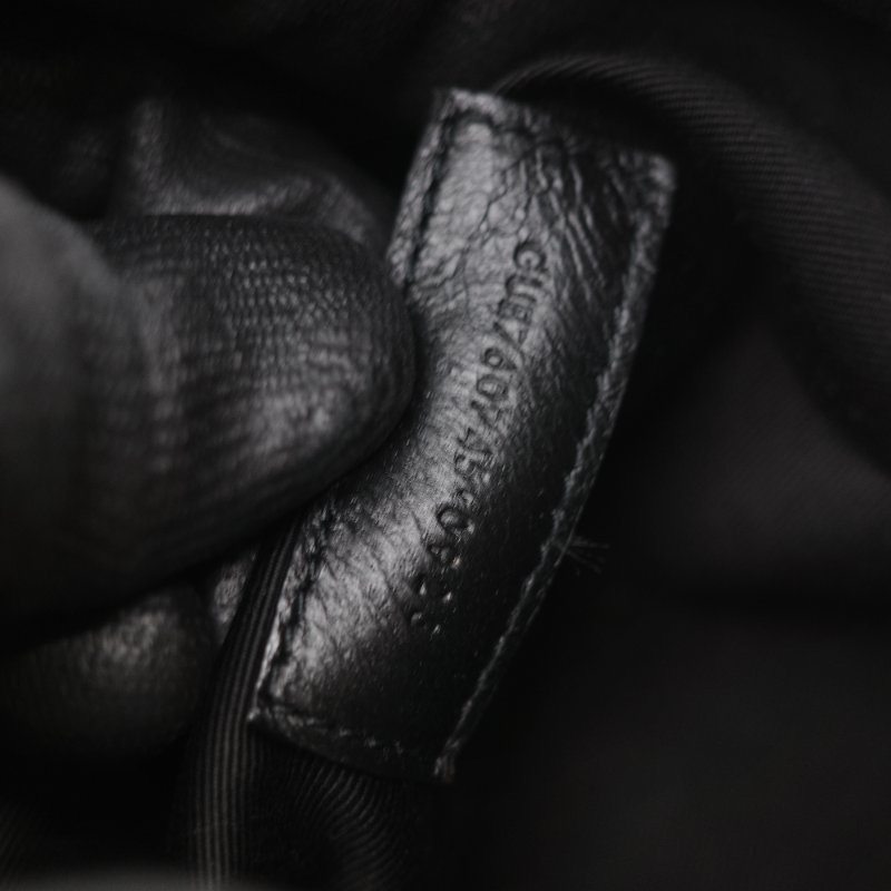 Saint Laurent 聖羅蘭 黑色 山型紋 羊皮 鏈條 束口手袋 斜挎包 水桶包-34