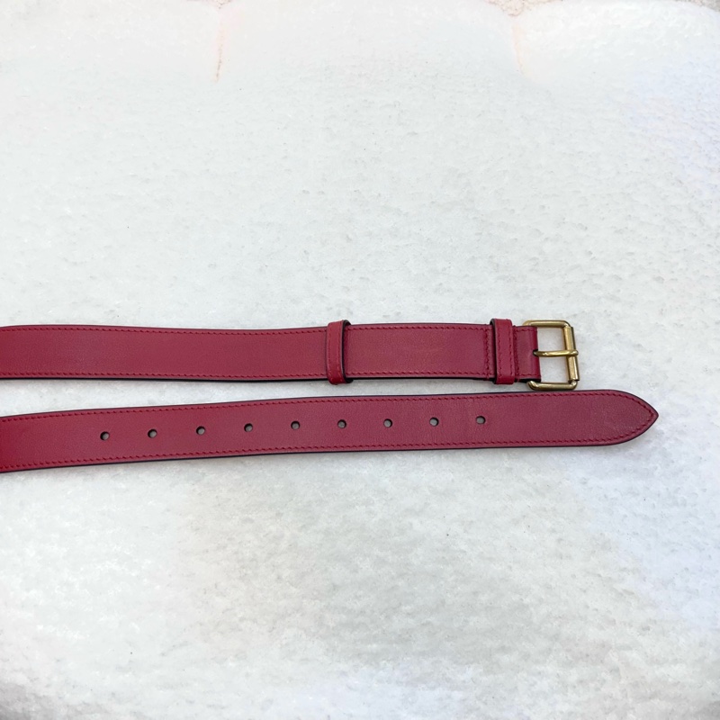 GUCCI古馳GG Marmont紅色牛皮經典馬夢腰包 476434-13