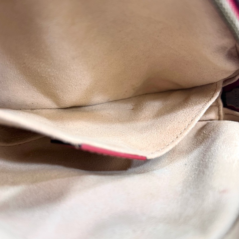 GUCCI古馳GG Marmont紅色牛皮經典馬夢腰包 476434-17