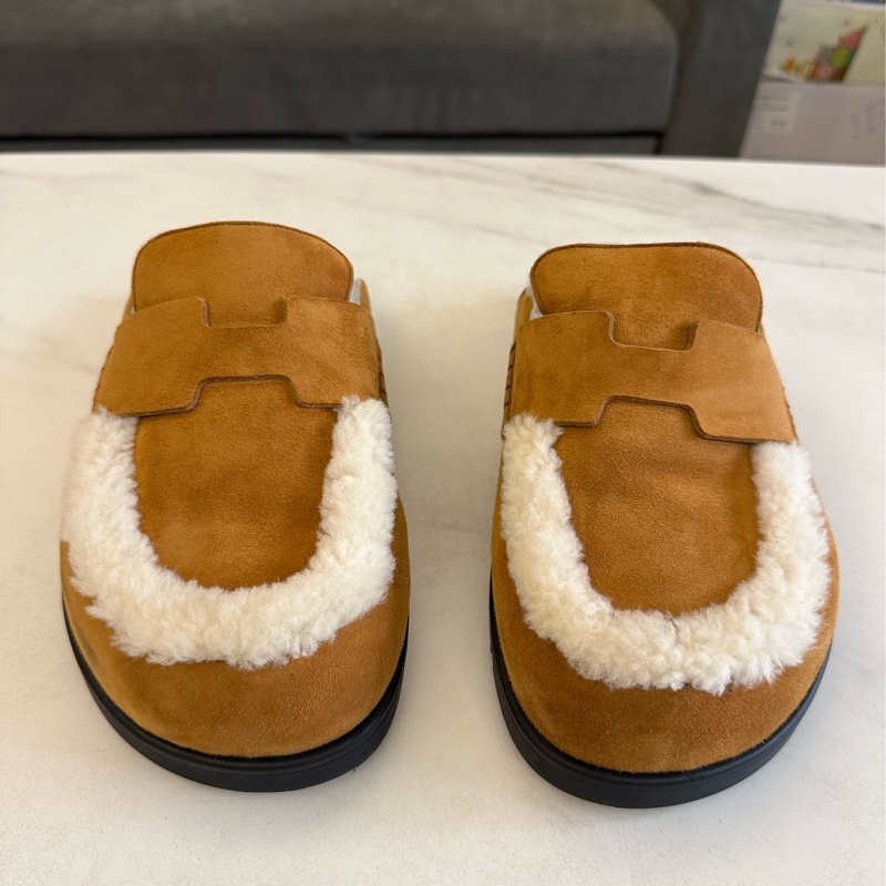 Hermes 山羊麂皮穆勒鞋-0