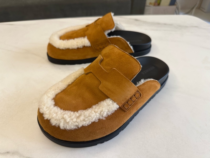 Hermes 山羊麂皮穆勒鞋-1