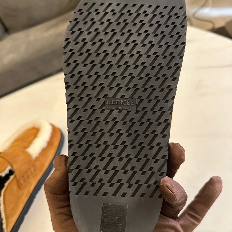 Hermes 山羊麂皮穆勒鞋-5