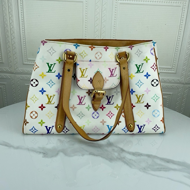 LV 路易威登白三彩村上隆联名tote包-0