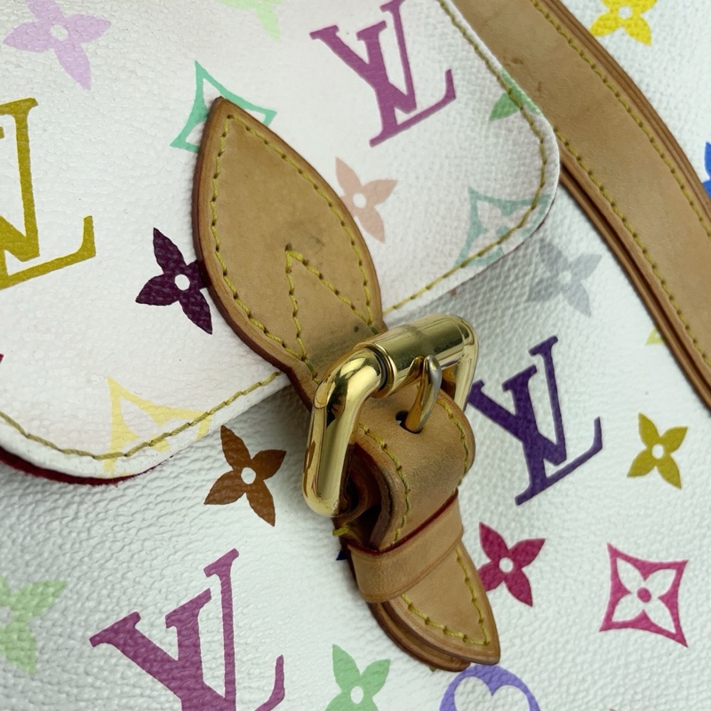 LV 路易威登白三彩村上隆联名tote包-15