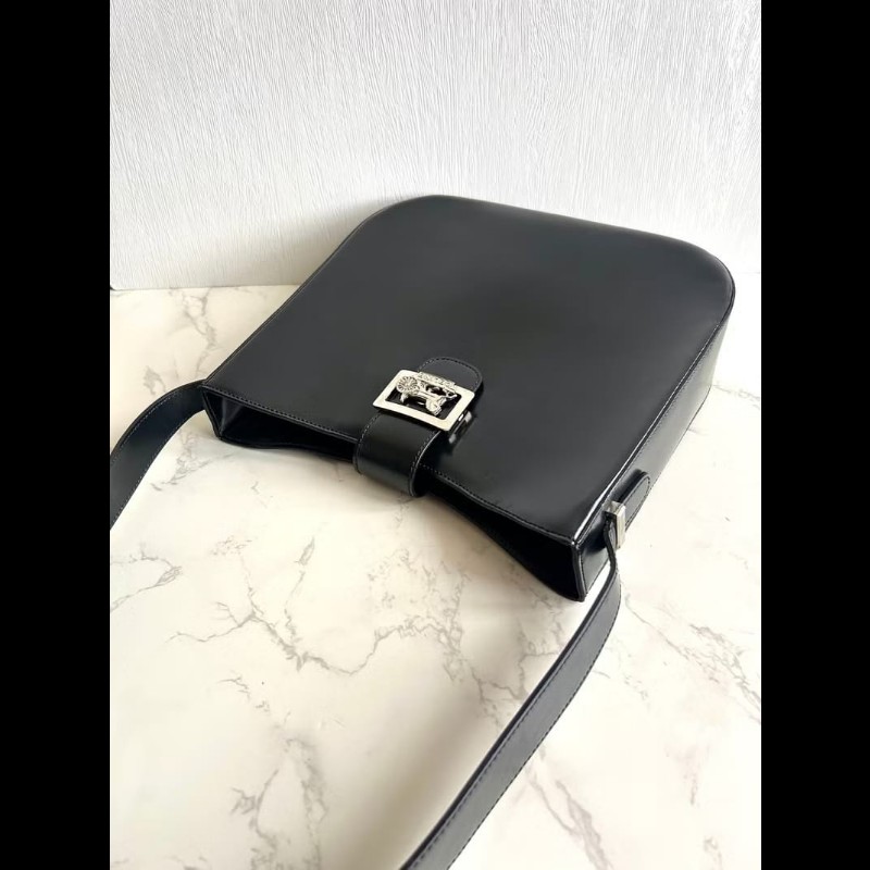 【LA LUNE】稀有中古包 Celine黑銀馬車流浪包 腋下包 側背包 單肩包 二手-1