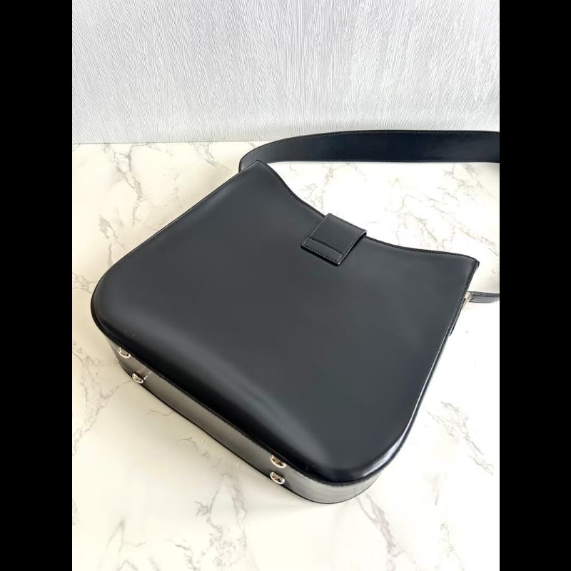 【LA LUNE】稀有中古包 Celine黑銀馬車流浪包 腋下包 側背包 單肩包 二手-4