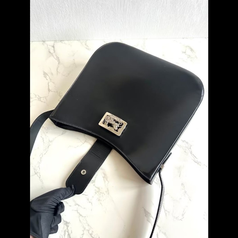 【LA LUNE】稀有中古包 Celine黑銀馬車流浪包 腋下包 側背包 單肩包 二手-5