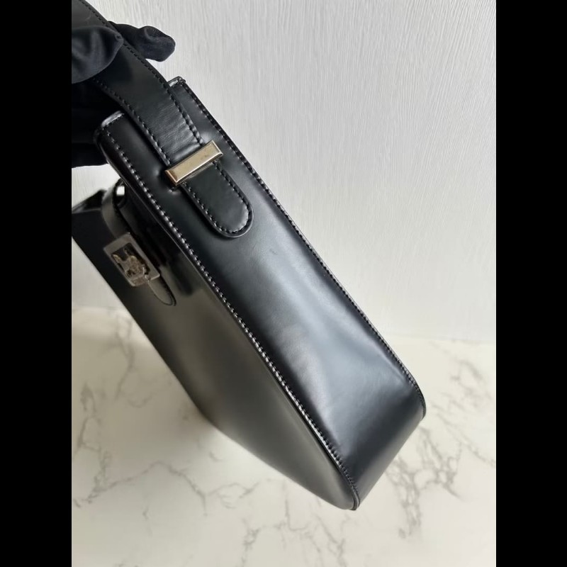 【LA LUNE】稀有中古包 Celine黑銀馬車流浪包 腋下包 側背包 單肩包 二手-8