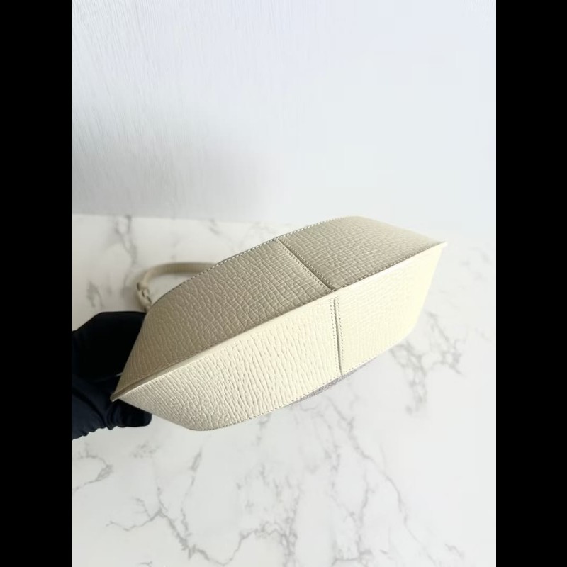 【LA LUNE】稀有中古包 Loewe白灰拼皮半月流浪包 腋下包 側背包 單肩包 二手-8