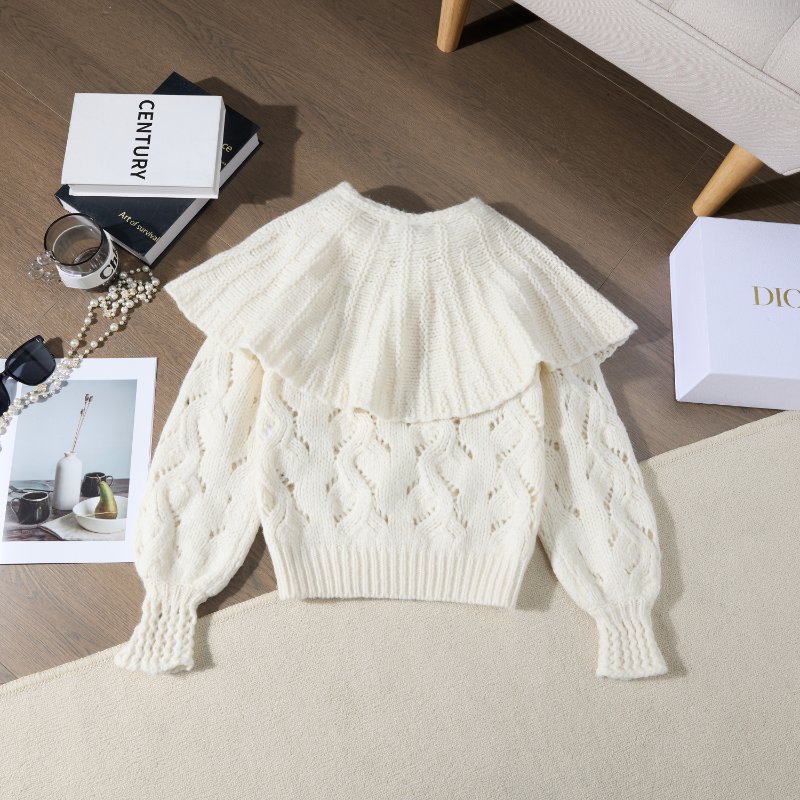 ❤️CHANEL 溫柔甜美帶披肩毛衣 面料超柔軟舒適 袖口精緻CC logo鈕扣-5