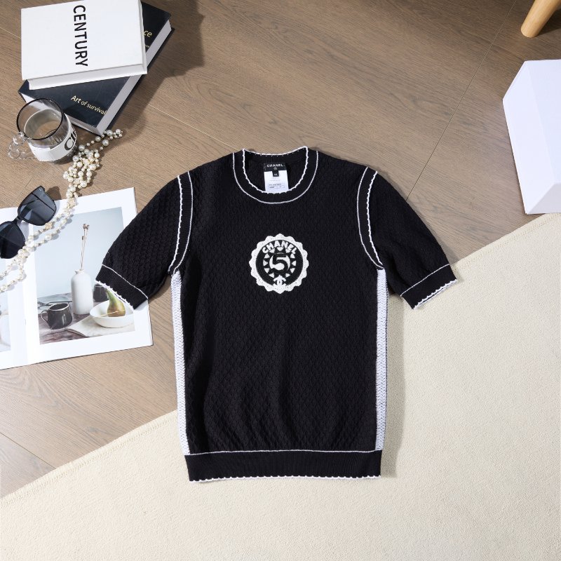 ❤️CHANEL 經典No. 5 黑色針織上衣-0