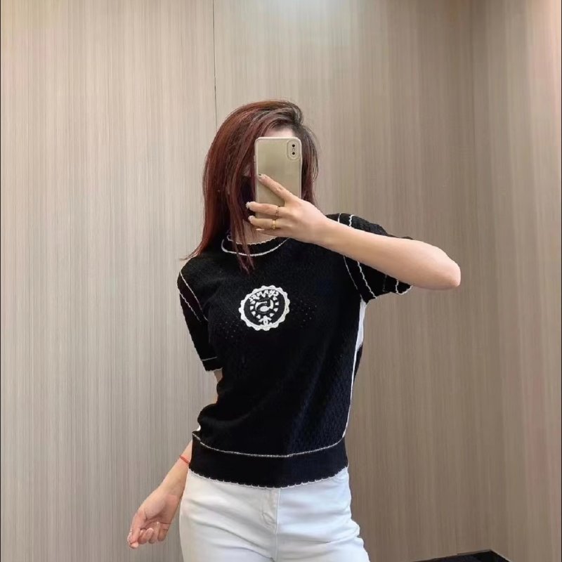 ❤️CHANEL 經典No. 5 黑色針織上衣-8