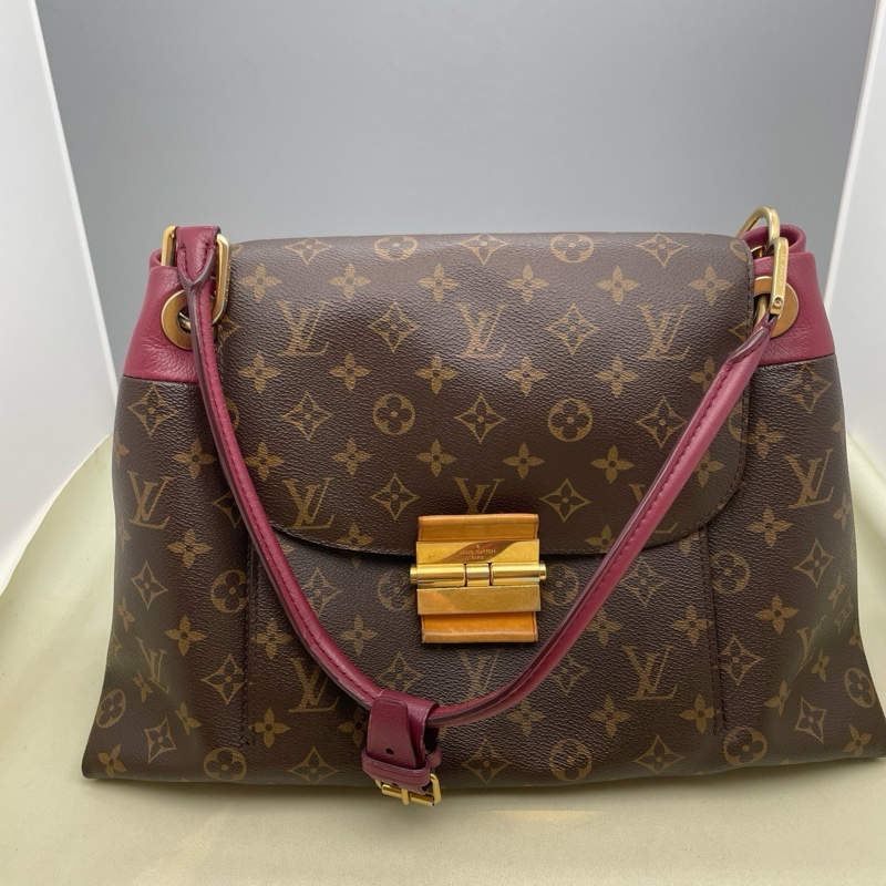 LouisVuitton 路易威登 Olympe老花拼紫腋下包13编码尺寸39.5x26x13cm附件防尘袋-1