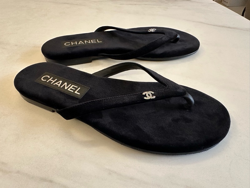 Chanel 絨面人字拖鞋-2