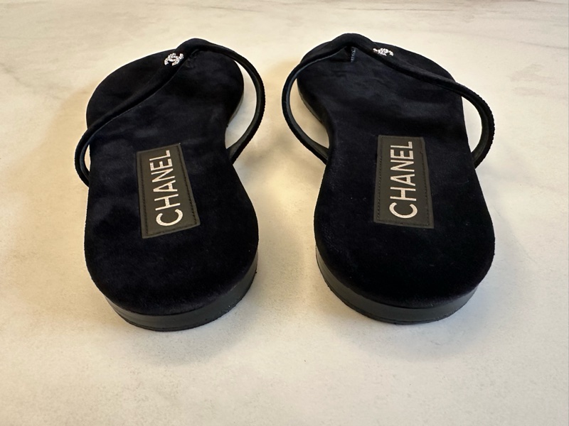 Chanel 絨面人字拖鞋-3