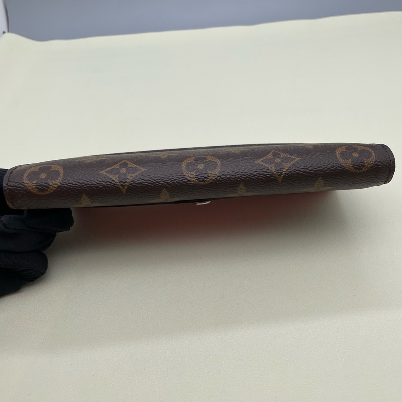 Louis Vuitton/路易威登 Sarah系列 橘色拼老花拼皮長款錢包 尺寸:20×-4