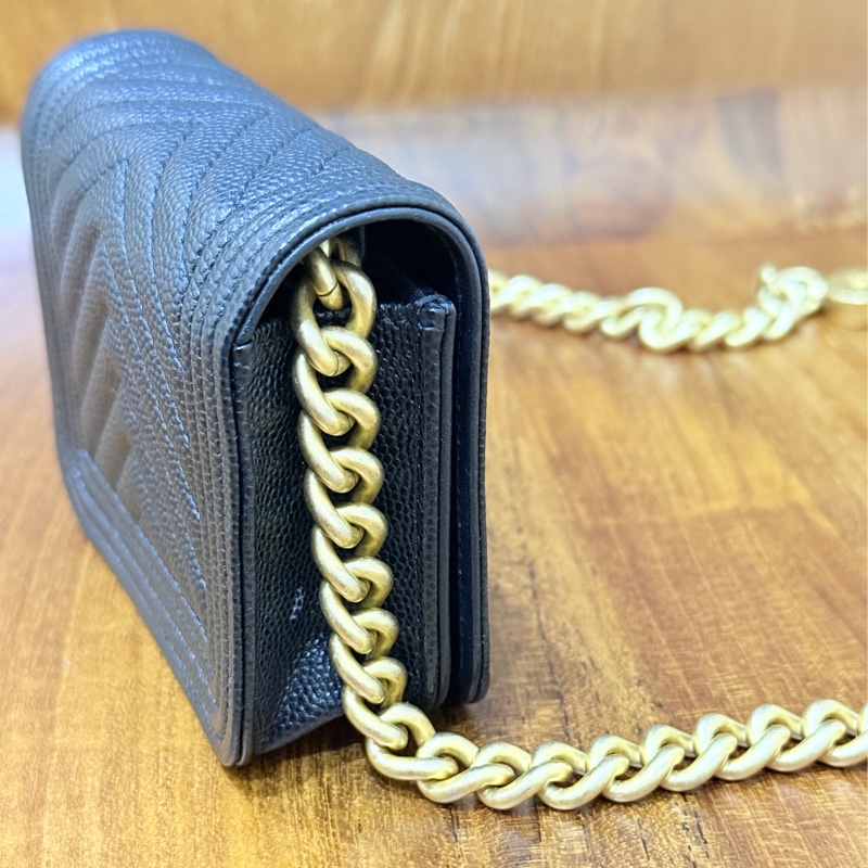 9新✨賠售超甜賣🖤香奈兒 荔枝皮 金珠斜背卡包 斜背錢包 可斜背也可腰鏈包-7