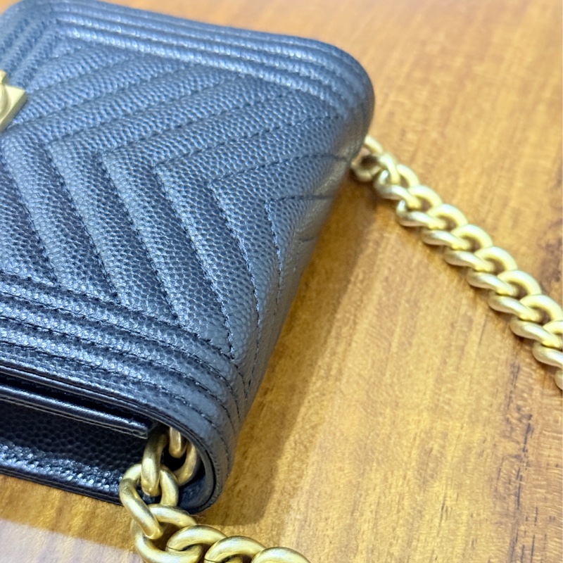 9新✨賠售超甜賣🖤香奈兒 荔枝皮 金珠斜背卡包 斜背錢包 可斜背也可腰鏈包-21