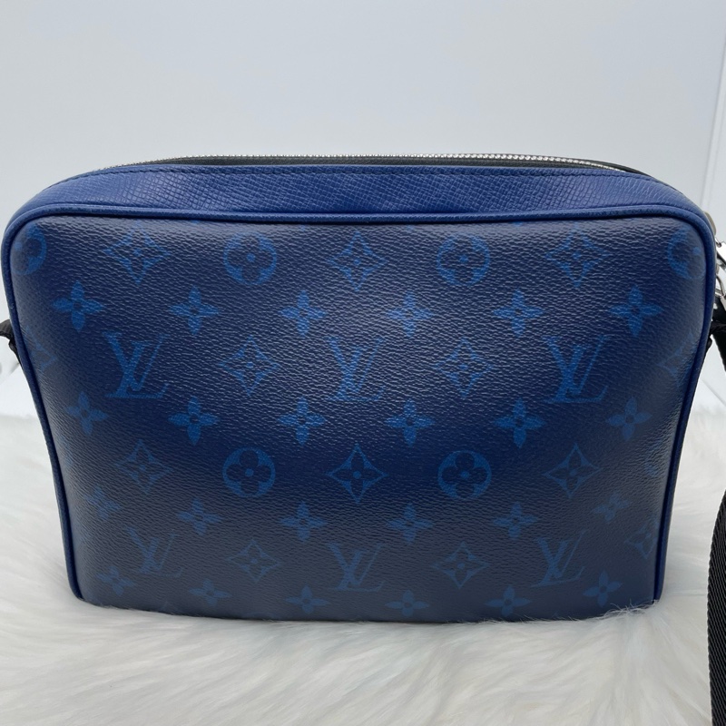 LV 路易威登芯片款藍色郵差包尺寸29.5x20x 10.5cm無附件(-1