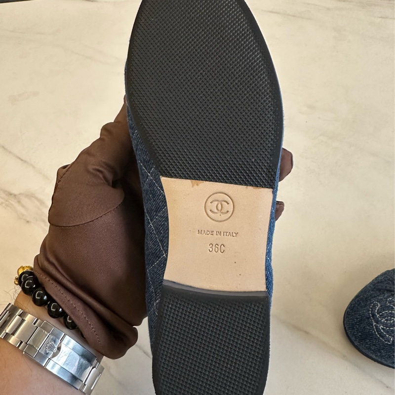 Chanel 26P 水洗牛仔布藍芭蕾舞鞋-5