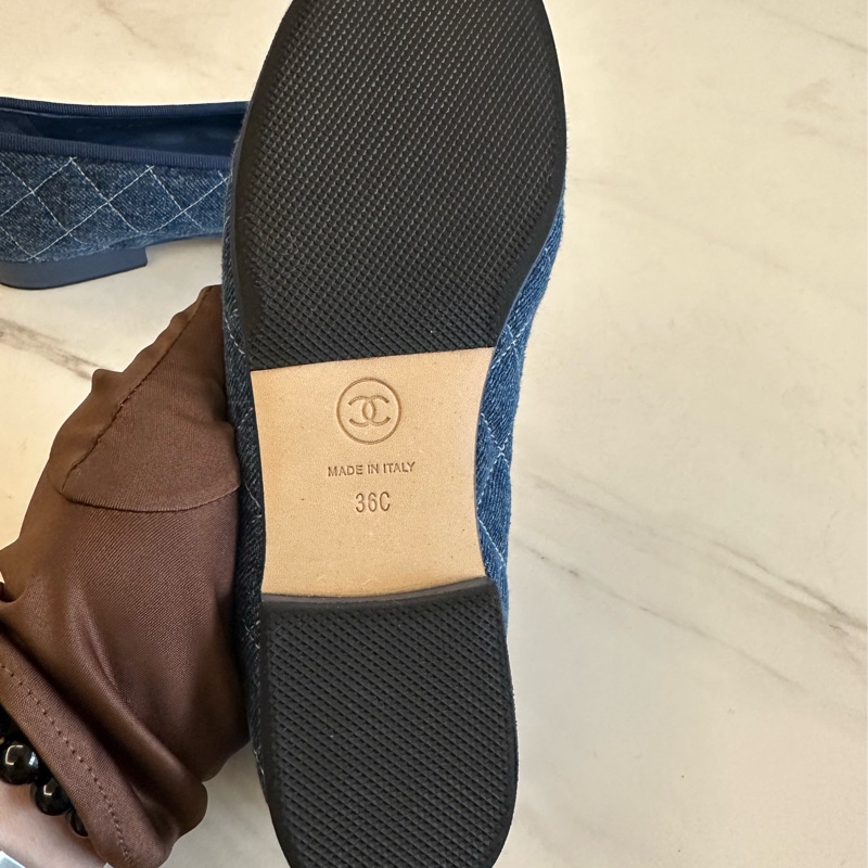 Chanel 26P 水洗牛仔布藍芭蕾舞鞋-6