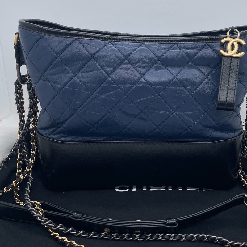 香奈兒/Chanel 深藍色流浪包 大號 尺寸:23✖️28✖️10cm 附件:塵袋-0