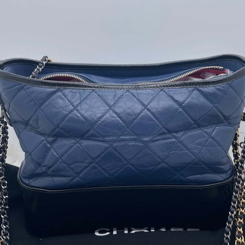 香奈兒/Chanel 深藍色流浪包 大號 尺寸:23✖️28✖️10cm 附件:塵袋-1