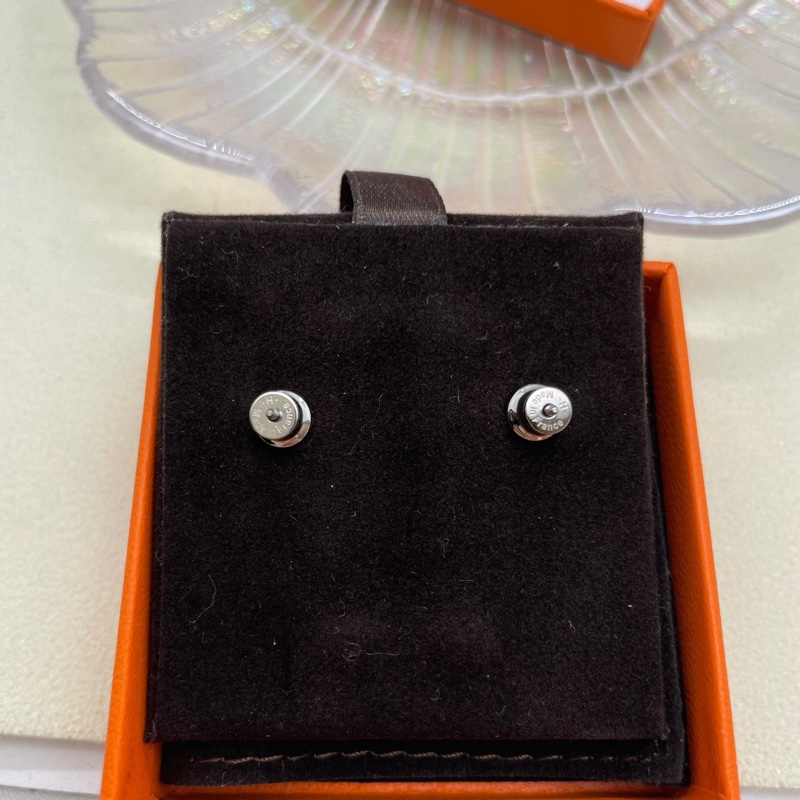 Hermes 愛馬仕 H耳釘POP 琺瑯經典橘色 無附件-2