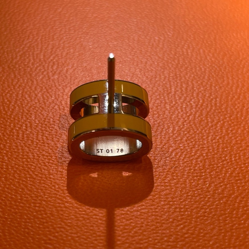 Hermes 愛馬仕 H耳釘POP 琺瑯經典橘色 無附件-5