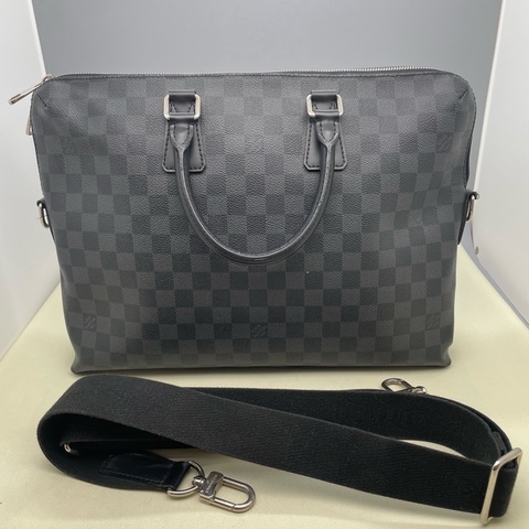 路易威登Louis Vuitton  黑色棋盤格手提包 皮革 尺寸37 x 26 x 6c