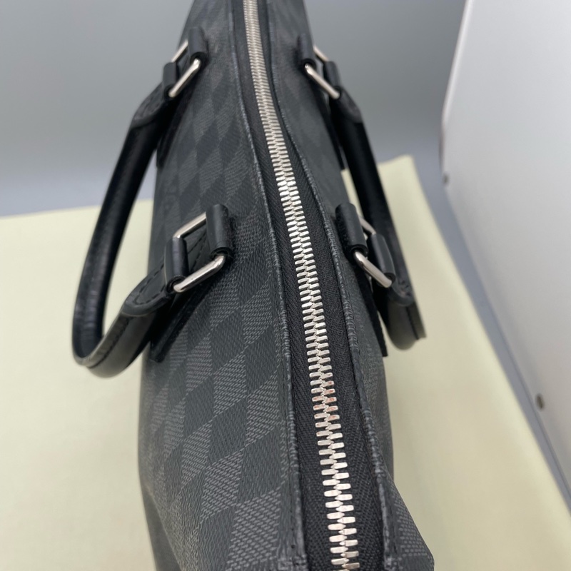路易威登Louis Vuitton 黑色棋盤格手提包 皮革 尺寸37 x 26 x 6c-5