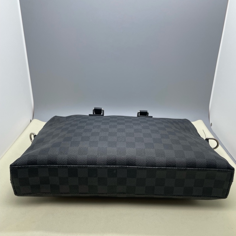 路易威登Louis Vuitton 黑色棋盤格手提包 皮革 尺寸37 x 26 x 6c-6