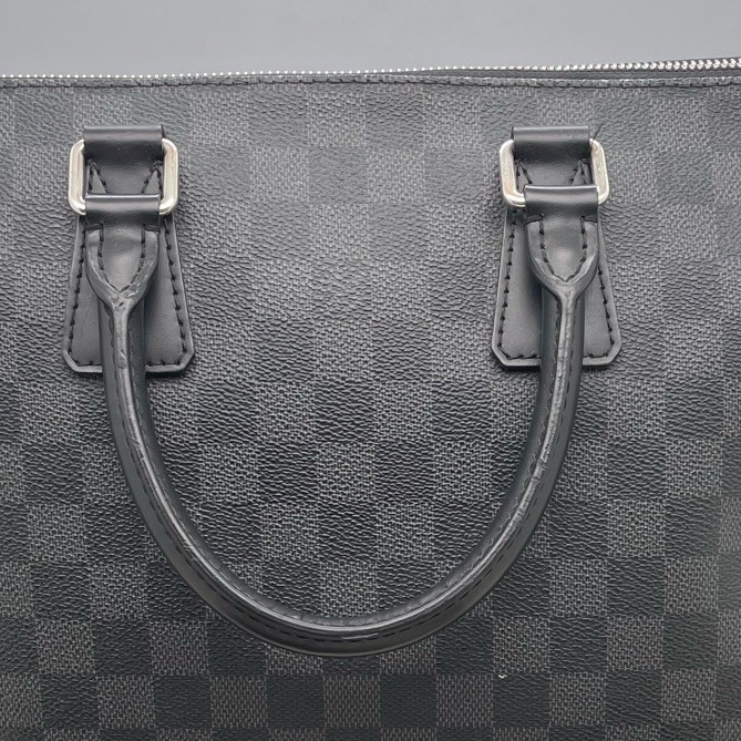 路易威登Louis Vuitton 黑色棋盤格手提包 皮革 尺寸37 x 26 x 6c-8