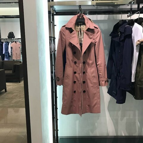 Burberry Blush Pink 限量乾燥玫瑰色 Gabardine Long 風衣 UK4