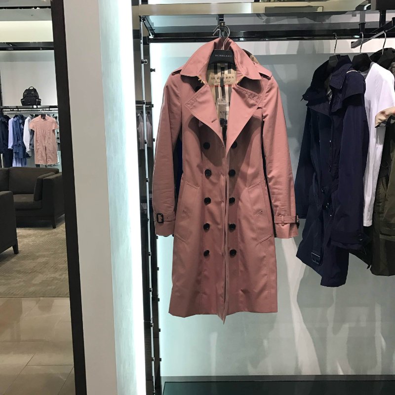 Burberry Blush Pink 限量乾燥玫瑰色 Gabardine Long 風衣 UK4-0