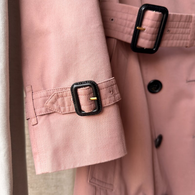 Burberry Blush Pink 限量乾燥玫瑰色 Gabardine Long 風衣 UK4-3
