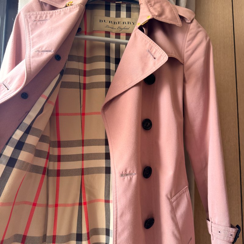 Burberry Blush Pink 限量乾燥玫瑰色 Gabardine Long 風衣 UK4-5
