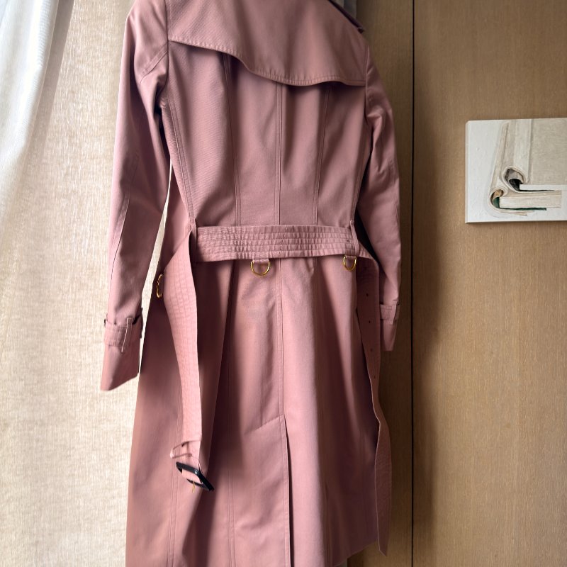 Burberry Blush Pink 限量乾燥玫瑰色 Gabardine Long 風衣 UK4-6