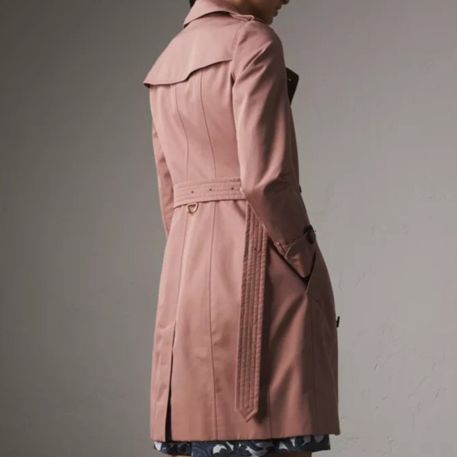 Burberry Blush Pink 限量乾燥玫瑰色 Gabardine Long 風衣 UK4-7