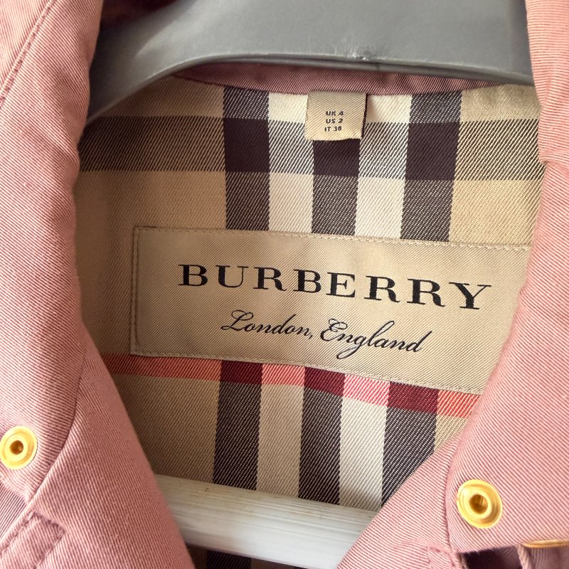 Burberry Blush Pink 限量乾燥玫瑰色 Gabardine Long 風衣 UK4-11