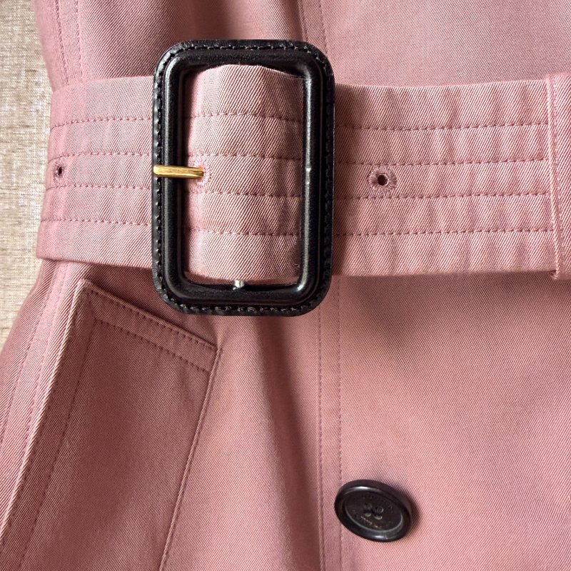 Burberry Blush Pink 限量乾燥玫瑰色 Gabardine Long 風衣 UK4-13