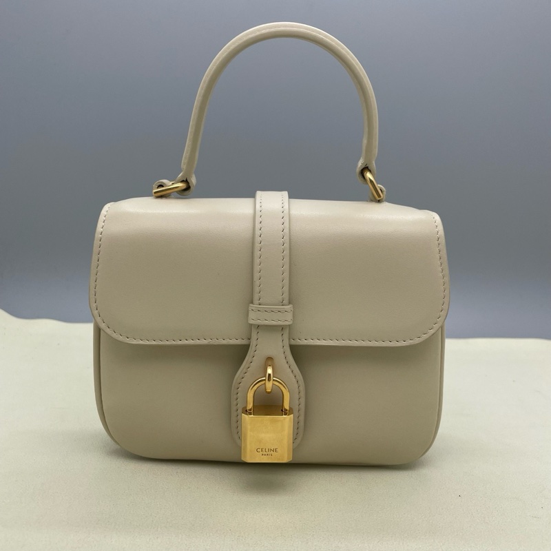 98新賽琳/Celine TABOU迷你光滑牛皮革手袋 鎖頭包-0