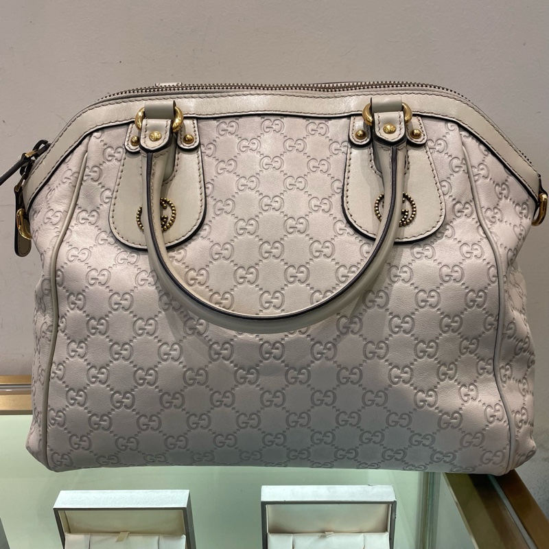 GUCCI/古馳 白色全皮手提斜挎包 尺寸:36×25×-1