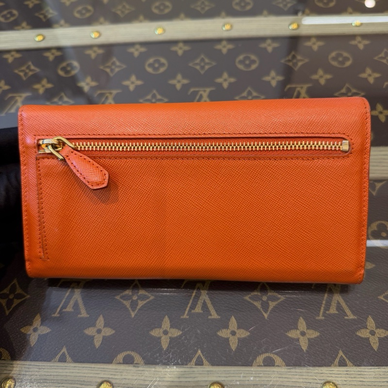 prada/普拉達 橙色錢包 卡包 尺寸:18✖️10cm 附件:子袋-2