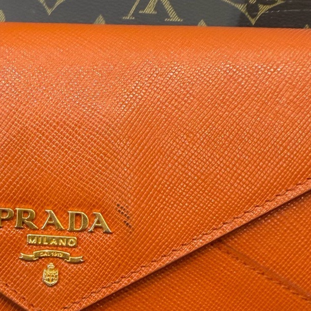 prada/普拉達 橙色錢包 卡包 尺寸:18✖️10cm 附件:子袋-9