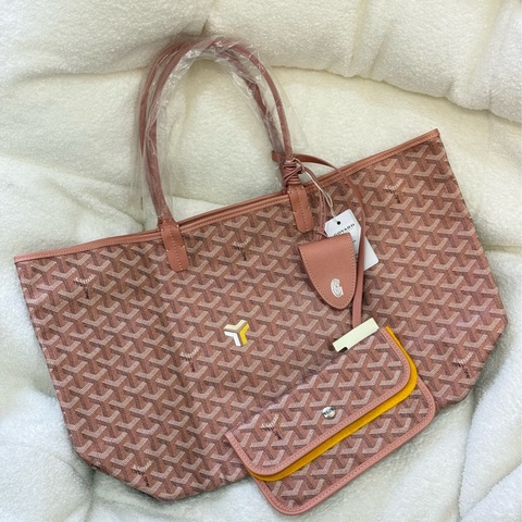 (國外購證全配）全新Goyard限量款珠光粉PM tote   代購十萬