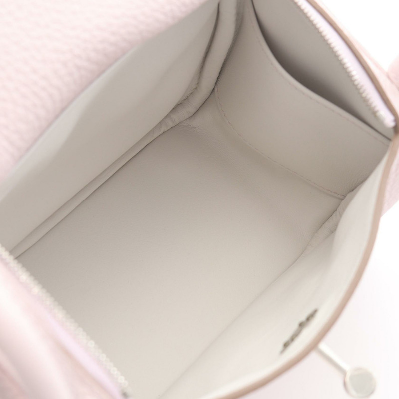 愛馬仕 Lindy Mini Verso 單肩斜背包,淡紫色皮革,銀色五金,二手-2