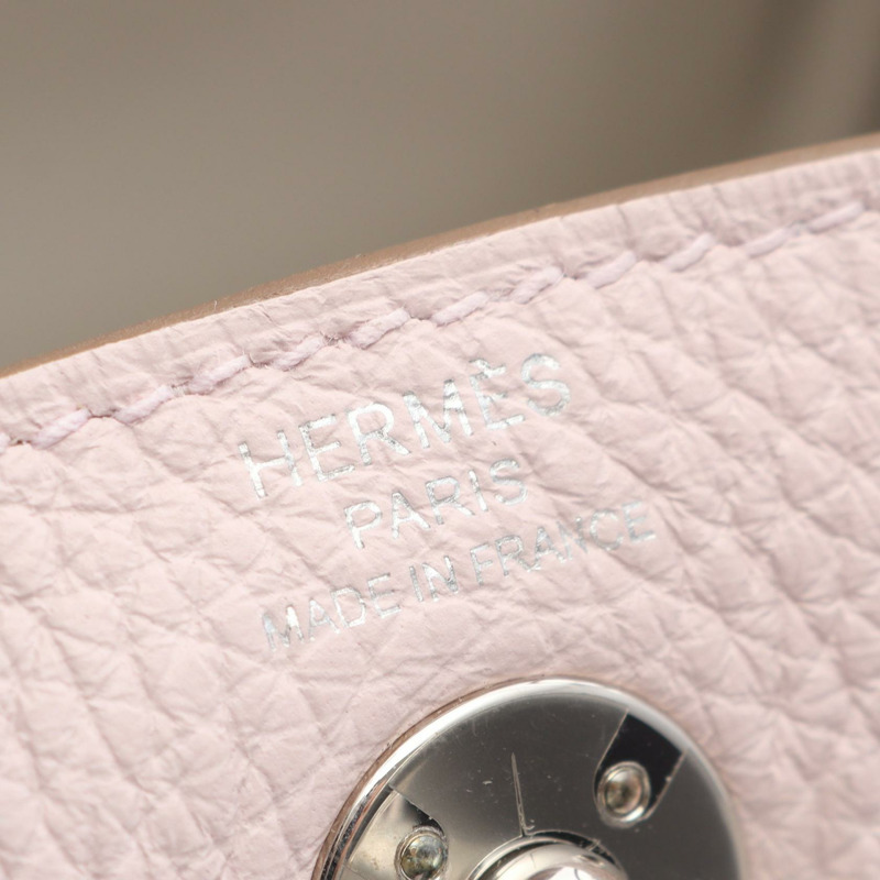 愛馬仕 Lindy Mini Verso 單肩斜背包,淡紫色皮革,銀色五金,二手-3